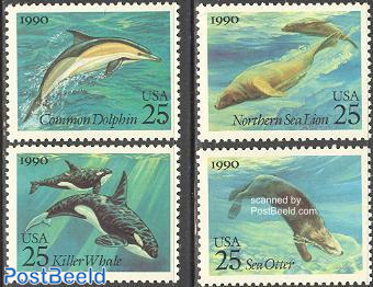 Sea Mammals 4v, Joint Issue Soviet Union