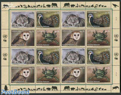 Endangered animals m/s (with 4 sets)