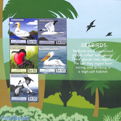 Canouan, Seabirds 5v m/s