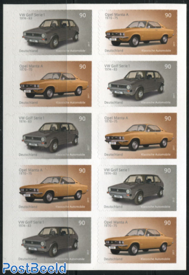Classic Cars, Opel Manta, VW Golf booklet