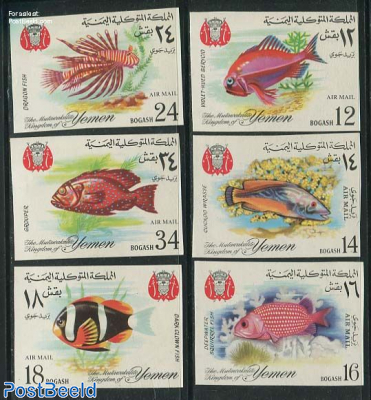 Fish 6v, imperforated