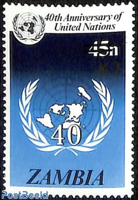 40th anniversary of United Nations, overprint