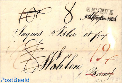 folding letter from Geneve to Wohlen