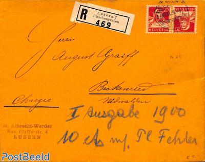 Registrered letter from Luzern