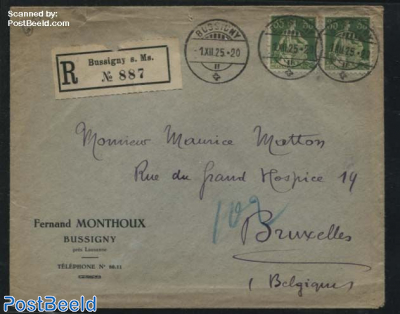 Registered letter to Belgium