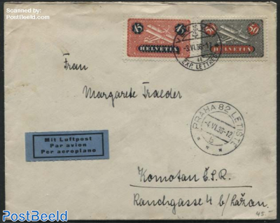 Airmail letter to Chomutov CSR