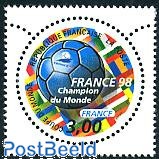 切手　football 1998年WORLD CUP記念　France サッカー Postzegel 1998, Frankrijk World Cup Football winners 1v, 1998