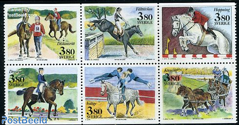 Postzegel 1990 Zweden Horses 6v 1990 Filatelie