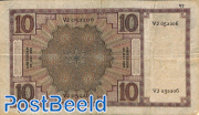 10 Gulden 1924 (98x167mm, 2 letters, 6 digits)