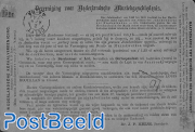 Receipt card 1 gulden 25 cent from Delft (see its postmark). Wapenzegel 