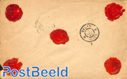 registered envelope from Amsterdam to Delft, see both postmarks. Princess Wilhelmina (hangend haar) 